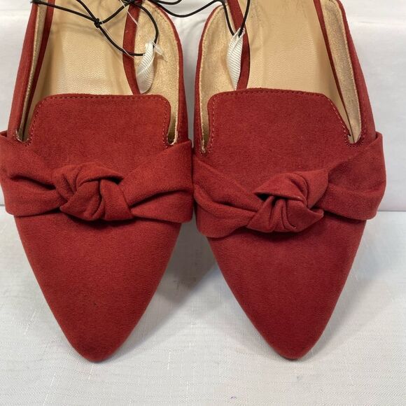 A New Day Women's Knotted Red Mules 8.5 New - Picture 2 of 5